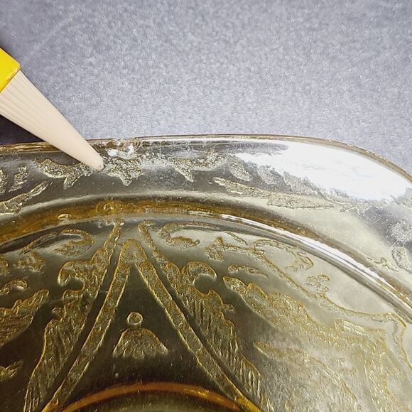 FEDERAL MADRID AMBER YELLOW DEPRESSION GLASS 5" Sauce Bowl Set of 2 - Picture 10 of 10